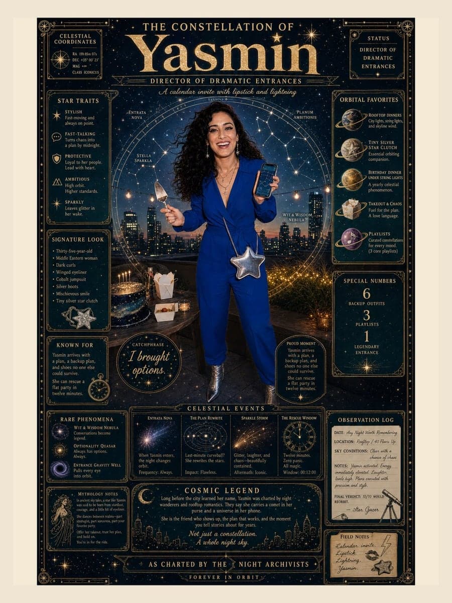 Cosmic Star Chart poster for Yasmin