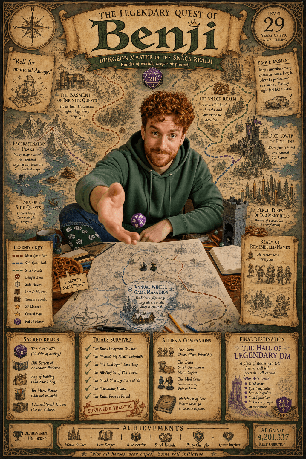 Benji Mythic Quest Map poster