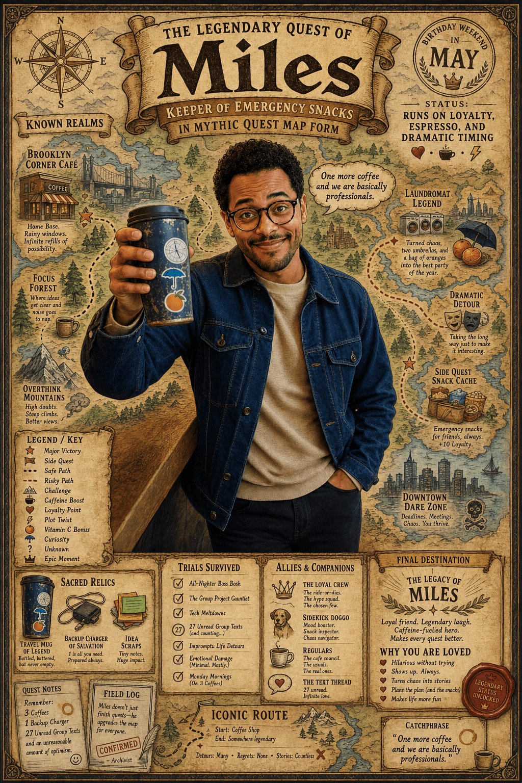 Miles Mythic Quest Map poster