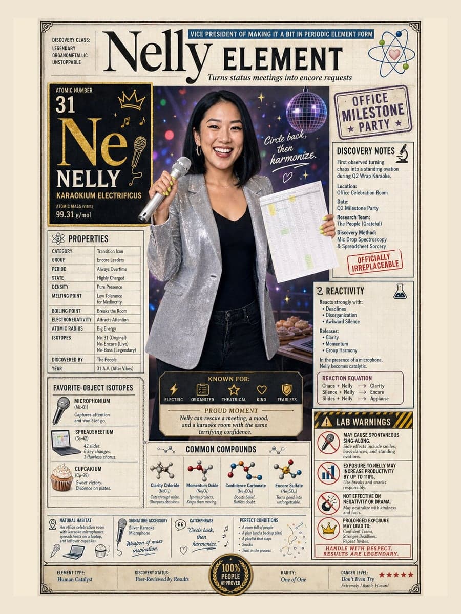 Nelly finished Periodic Element poster
